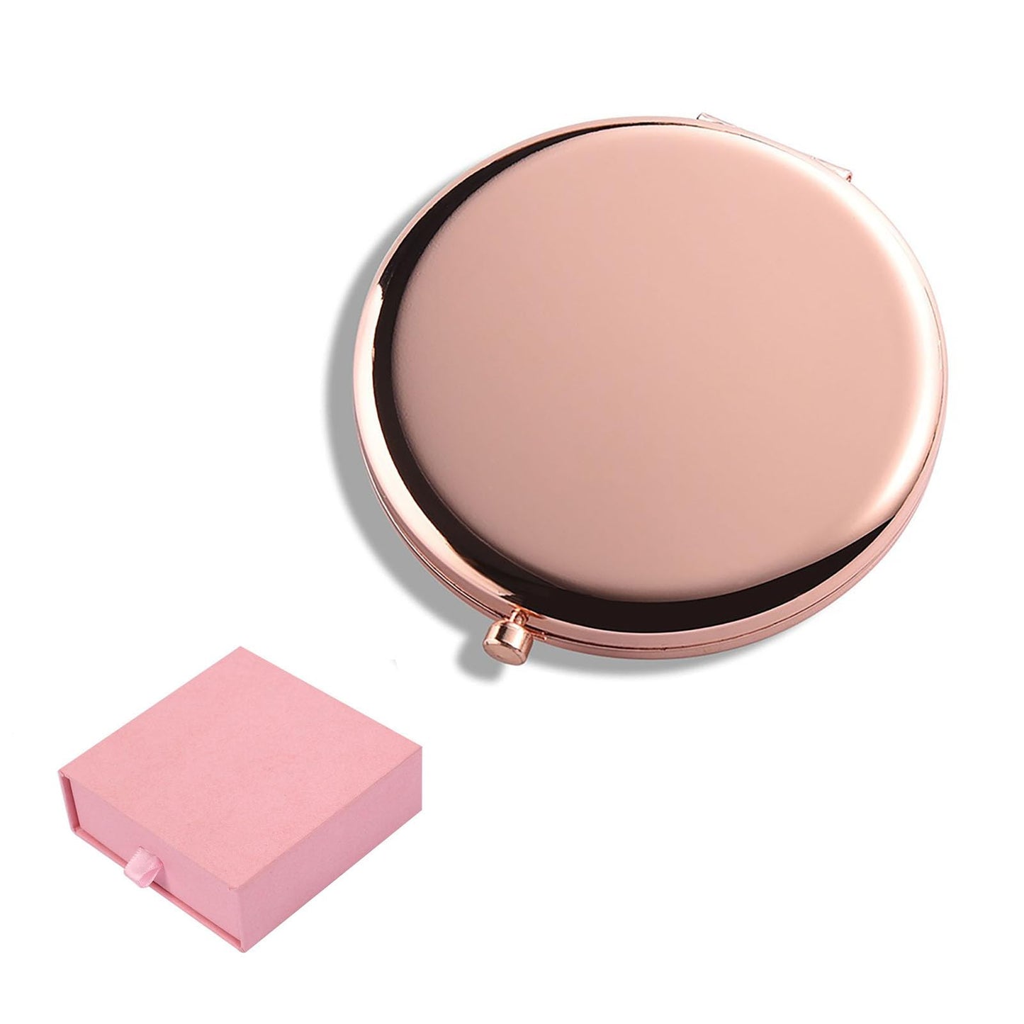 WOOYALIN Magnifying Compact Double-Sided 1X/2X Round Pocket Handheld Travel Makeup Portable Pocket Mirror Rose Glod Beauty & Personal Care WOOYALIN