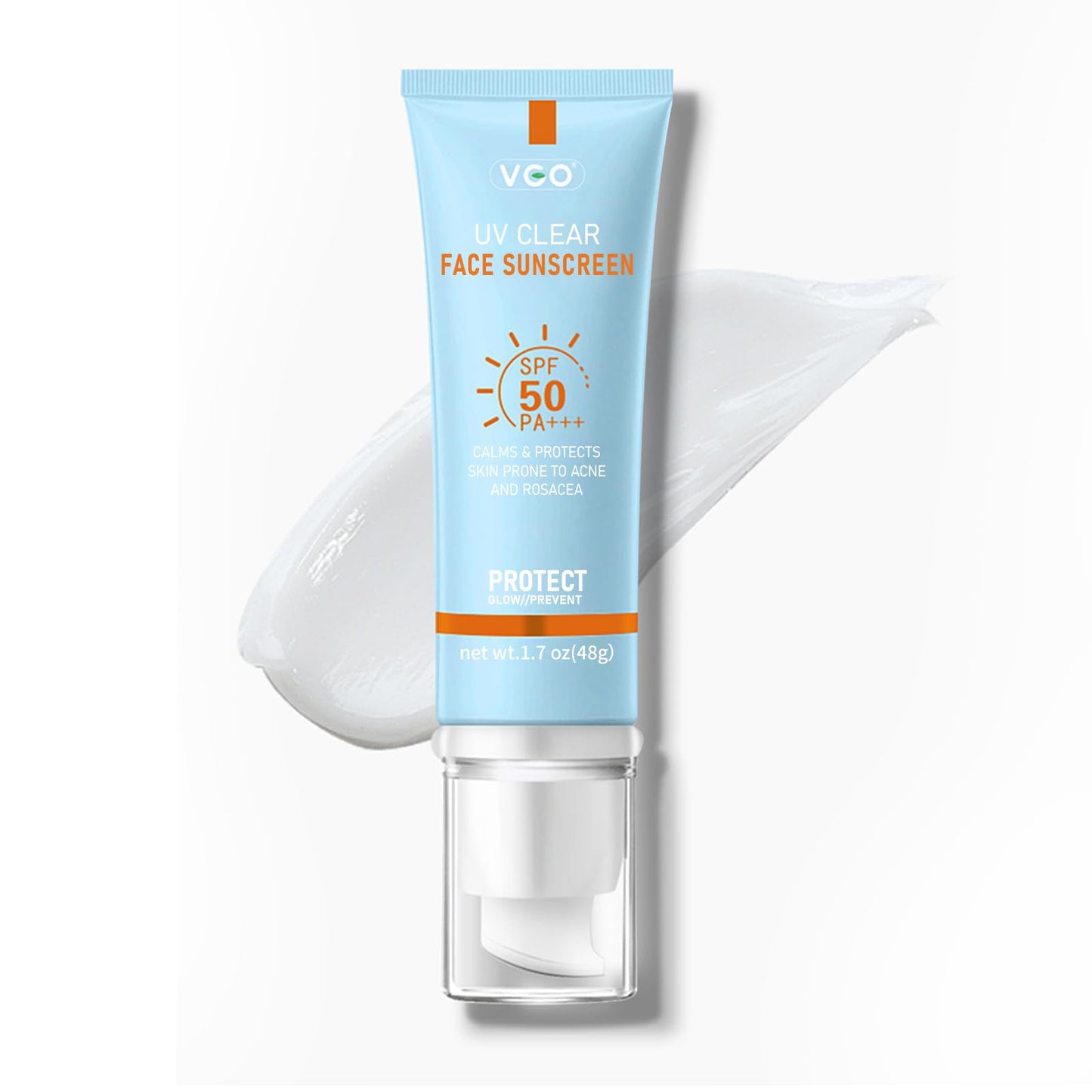 VGO Clear Face Sunscreen SPF 50, Hydrating Sun Essence Leaves No Sticky Feeling Travel Size Sunscreen Against UVA and UVB Rays 50ml / 1.7oz Beauty & Personal Care VGO