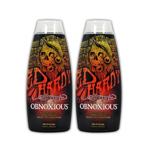 Lot 2 Ed Hardy Obnoxious Indoor Tanning Lotion Accelerator Bronzer Dark Tan Bed Beauty & Personal Care ED HARDY