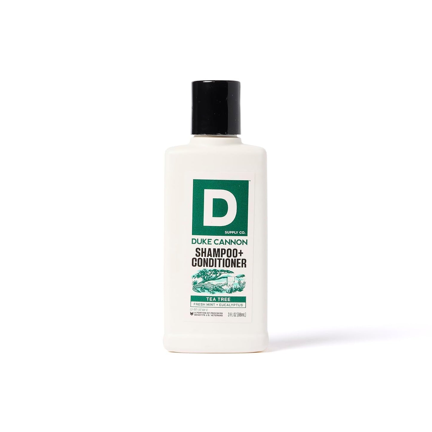 Duke Cannon Supply Co. Tea Tree 2-in-1 Shampoo and Conditioner for Men - 3 fl oz - Fresh Mint + Eucalyptus Scent - Made with Tea Tree Oil & Menthol Beauty & Personal Care Duke Cannon Supply Co.