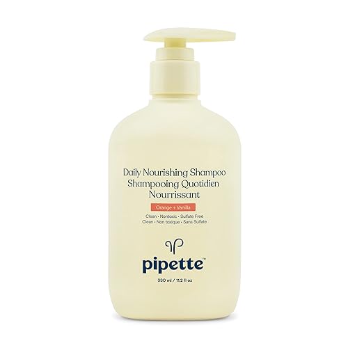 Pipette Daily Nourishing Shampoo - Tear Free Shampoo for Kids, Adds Moisture, 100% Plant-Derived Squalane and Quinoa, Orange + Vanilla Aroma, 11.2 fl Beauty & Personal Care Pipette