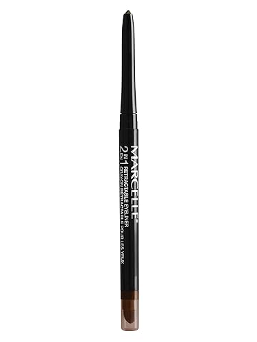 Marcelle 2-in-1 Retractable Eyeliner, Brown, Waterproof, Easy-To-Smudge, Smokey Eye, Long-Lasting 12h, Fragrance-Free, Hypoallergenic, Cruelty-Free Beauty & Personal Care MARCELLE