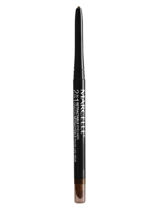 Marcelle 2-in-1 Retractable Eyeliner, Brown, Waterproof, Easy-To-Smudge, Smokey Eye, Long-Lasting 12h, Fragrance-Free, Hypoallergenic, Cruelty-Free Beauty & Personal Care MARCELLE