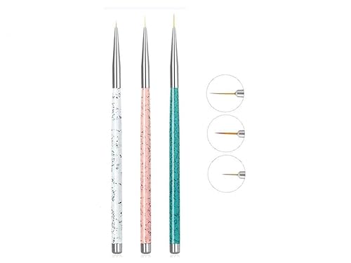 Sinen 3pcs Nail Art Liner Brushes UV Gel Painting Acrylic Nail Design Nylon Brush, Nail Dotting Drawing Pen Size (5/8/11mm) Beauty & Personal Care Sinen