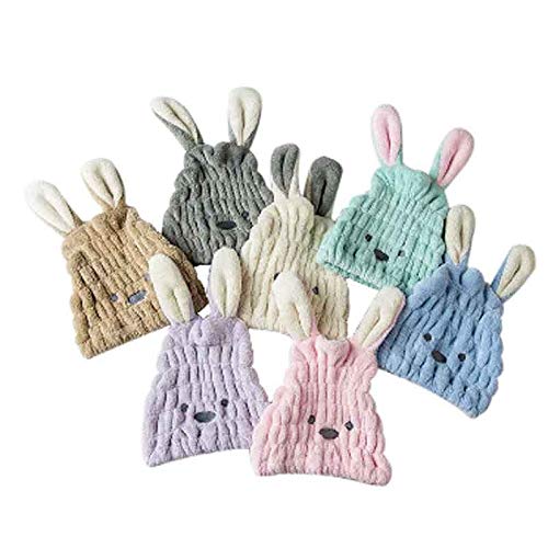 HIONJIN Cute Dry Hair Hat Cartoon Rabbit Microfiber Hair Turban Quickly Hair Caps Wrapped Towel Bathing Cap Fast Drying Shower Cap(Gray) Beauty and Personal Care HIONJIN