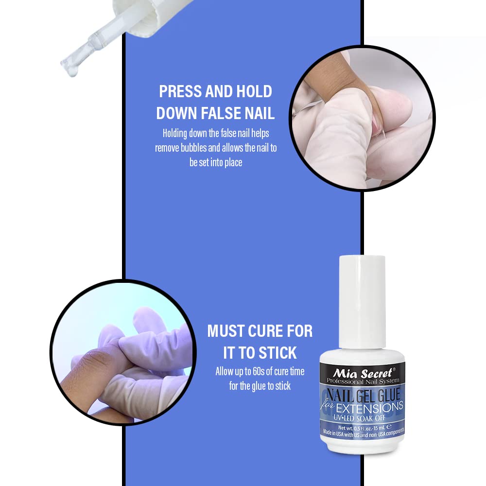 MIA SECRET 0.5Floz NAIL GEL GLUE FOR EXTENSIONS UV-LED SOAK OFF Beauty & Personal Care Mia Secret