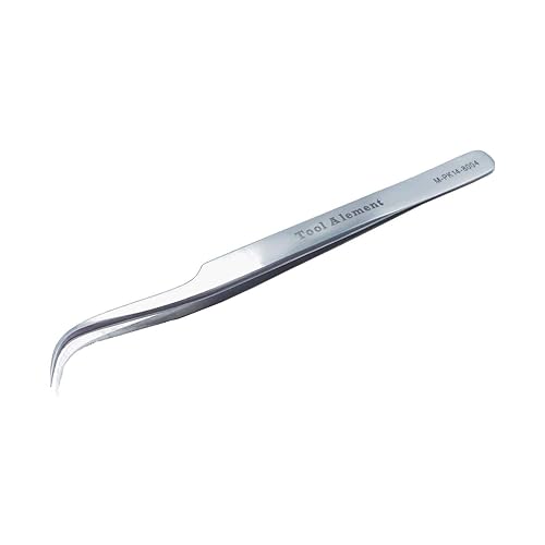 Tool Alement Canadian Stainless Steel 12cm Semi Curve Eyelash Tweezers M-PK14-8004 Beauty & Personal Care Tool Alement