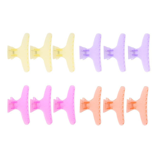 12Pcs Professional Salon Hair Claw, Butterfly Holding Hair Clip, Non-slip Butterfly Hair Clamps Chic Styling Claw Hair Clamps Salon Hair Color Perm Beauty & Personal Care Vruping