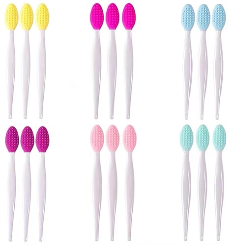 Doromy 18 Pack Silicone Exfoliating Lip Brush Exfoliator Soft Double-Sided Lip Brushes Lip Scrub Soft Cleaning Nose Brush Beauty Tool for Smoother Beauty & Personal Care Doromy