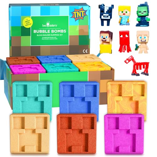 TNT Creeper Bath Bombs for Kids with Surprise Toys Inside (6 Pack) - Large Fizzy Bubble Mine Bomb - Easter Basket Stuffers for Boys, Fruity Scent Beauty and Personal Care Two Sisters Default Title