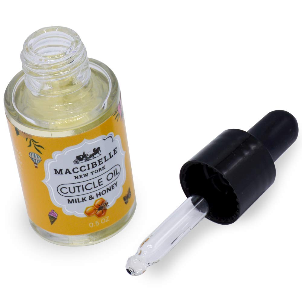 Maccibelle Cuticle Oil 0.5 oz - Heals Dry Cracked Cuticles (Milk and Honey, 0.5 Fl Oz) Beauty & Personal Care Maccibelle