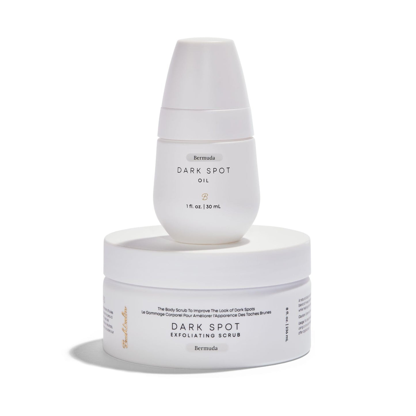 Bushbalm Dark Spots and Ingrown Hair 2 Step Routine - Rejuvenate and Nourish - Ingrown Hair Oil (30 ml) and Exfoliating Scrub (236 ml) - Bermuda Beauty & Personal Care Bushbalm