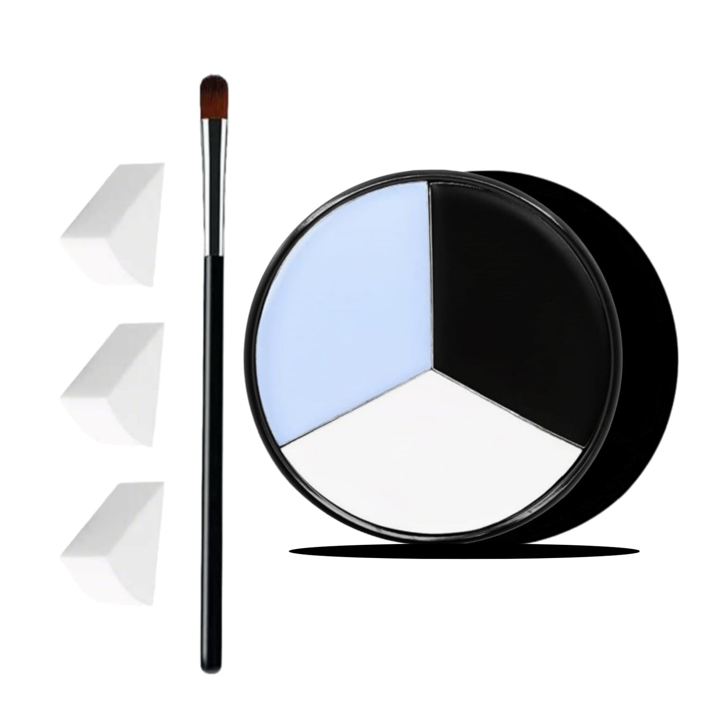 VPCRT6 White Black Blue Halloween Face Body Paint with 3PCS Sponge and 1PC Brush, for Baseball, Sports(Eye Black) & Halloween, Face Painting Kit Beauty & Personal Care VPCRT6