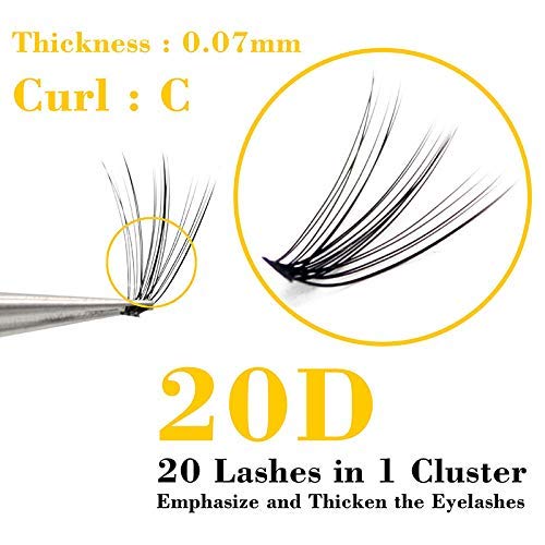 IECILI Individual Lashes/Lash Clusters 240pcs 9-14mm Cluster Eyelash Extensions /12 Roots/C Curl /0.07mm Cluster Lashes/Faux Mink Lash Extensions (C Beauty & Personal Care IECILI
