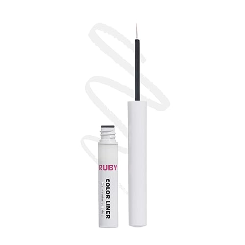 Ruby Kisses Color Liquid Eyeliner Water Resistant Long Lasting Eyeliner 3 ml (0.10 fl.oz.) (White) Beauty & Personal Care Ruby Kisses