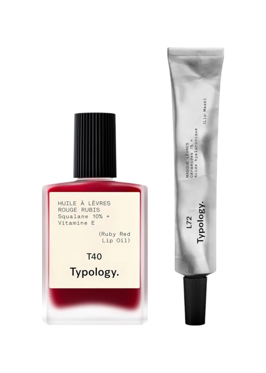 Typology Lip Care Duo Set, Tint and Hydrate, Glazed Chestnut, with Squalane 10% and Vitamin E Beauty and Personal Care Typology
