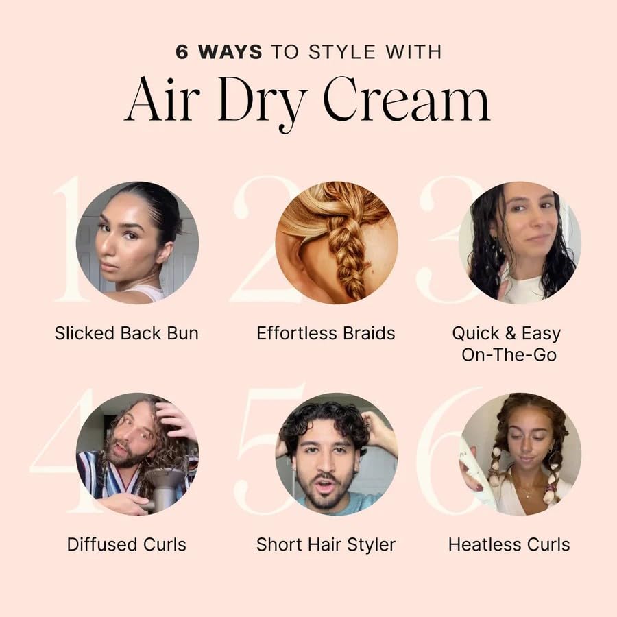 JVN No Heat Complete Air Dry Cream, 2 Fl Oz, Travel Size, Hair Smoothing Cream Enhances Your Natural Texture, Curl Cream and Wavy Hair Products Beauty & Personal Care JVN