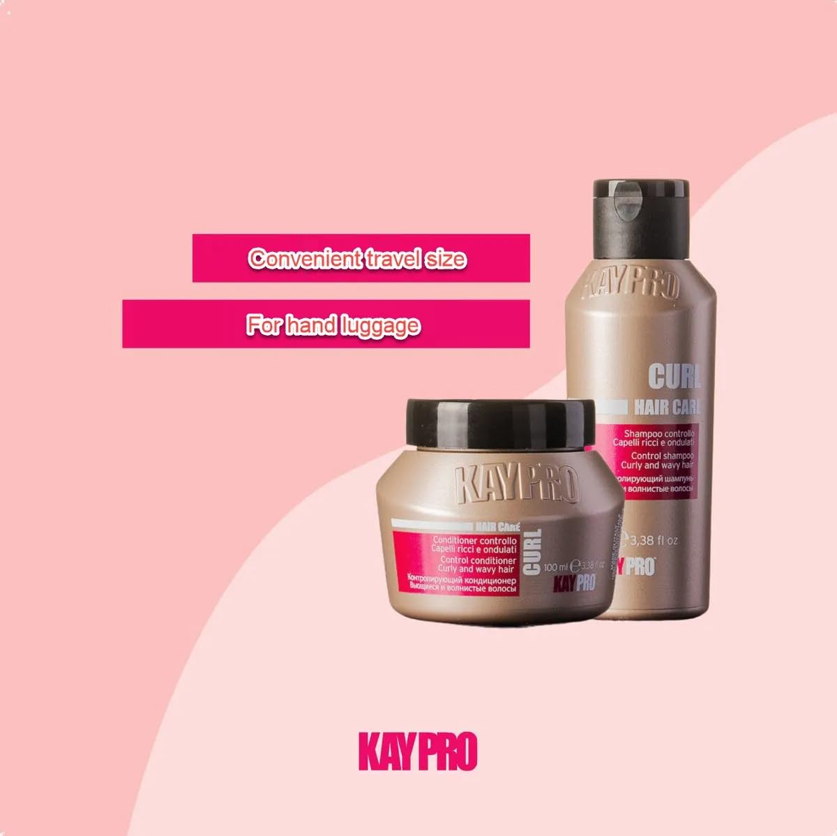 KAYPRO care curl Mini Kit - Shampoo & Mask (2x 100ml), Clear Beauty & Personal Care KAYPRO