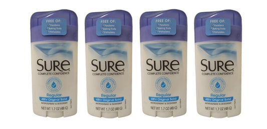 Sure Anti-Perspirant Deodorant Original Solid Regular Scent - 1.7 oz, Pack of 4 Beauty and Personal Care Sure