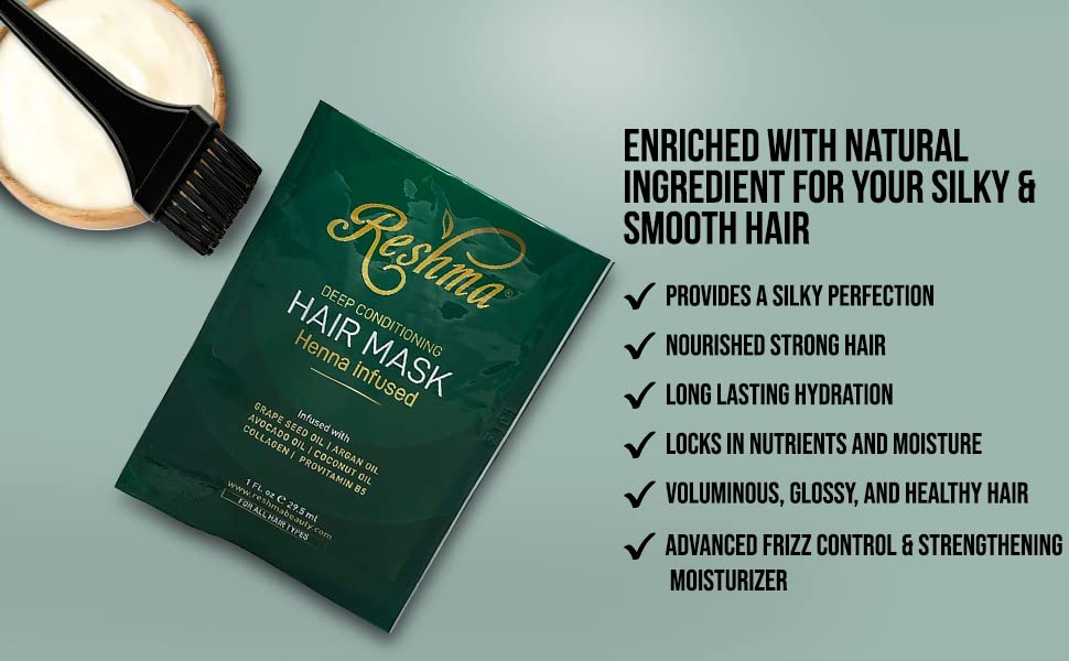 Reshma Beauty Deep Conditioning Hair Mask |Hair Treatment Infused with Collagen & Pro-Vitamin B5|Restorating & Nourishing for All Hair Types | (Pack Beauty & Personal Care Reshma Beauty