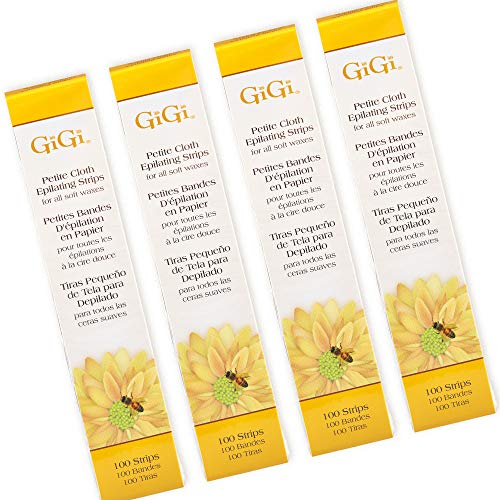 GiGi Waxing Strips for Hair Waxing - Facial Wax Strips for Hair Removal, Petite Cloth Epilating Strip, 4 Pack Beauty and Personal Care GIGI