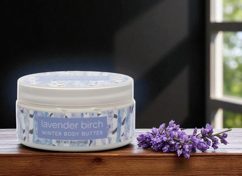 Greenwich Bay Trading Company Lavender Birch Body Butter - Moisturizing Shea Butter & Cocoa Butter Blend, 8 oz Jar Beauty & Personal Care Greenwich Bay Trading Company