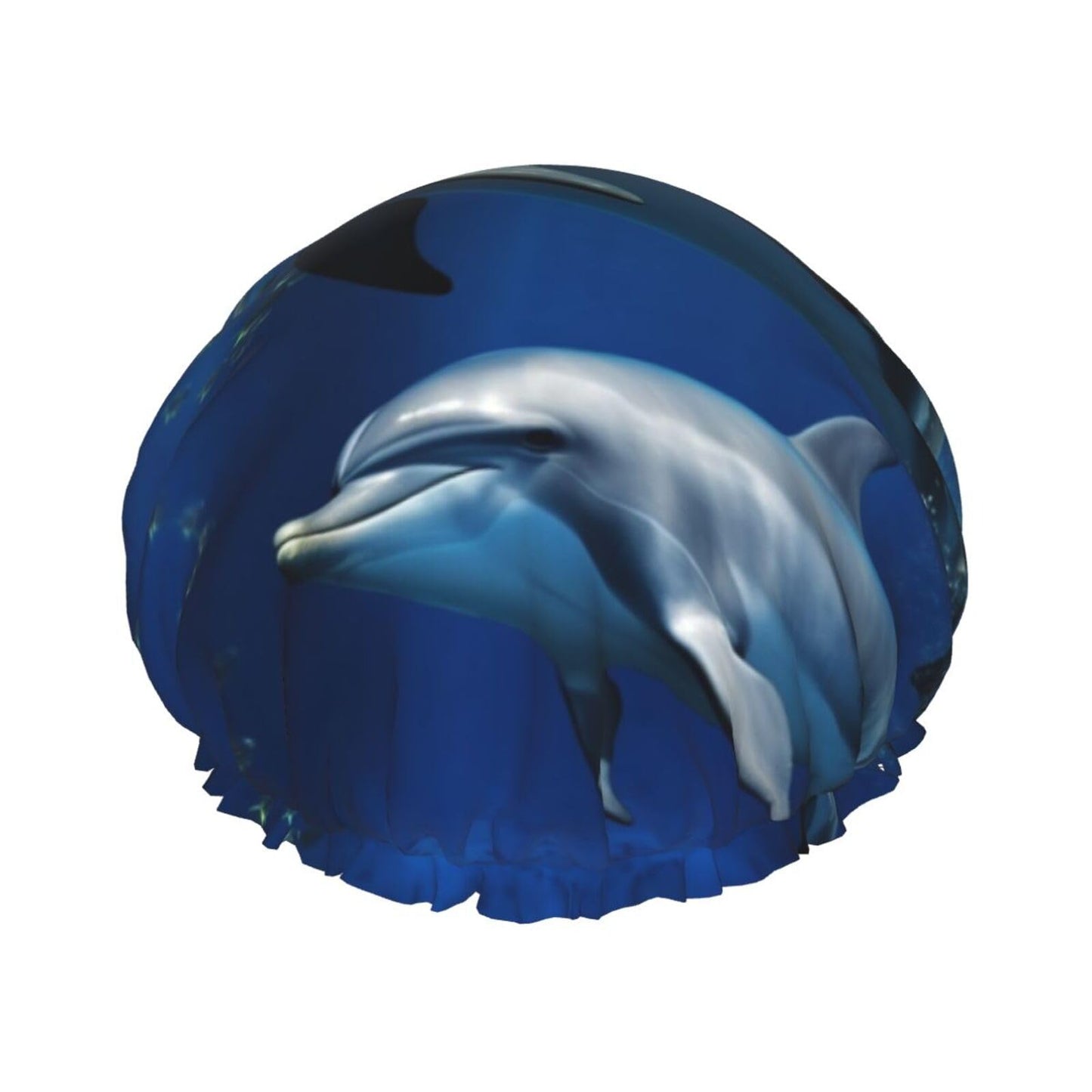 Cute Dolphins Shower Cap for Women Men Large Reusable Shower Bonnet Double-Layer Waterproof Bath Caps Elastic Band Hair Hat for All Hairstyles Beauty and Personal Care BWLHJKE