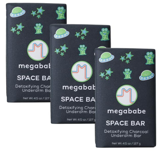Megababe Underarm Bar Soap - Space Bar | With Detoxifying Charcoal for Odor Control | 4.5 oz - 3 Pack Beauty and Personal Care Megababe Default Title