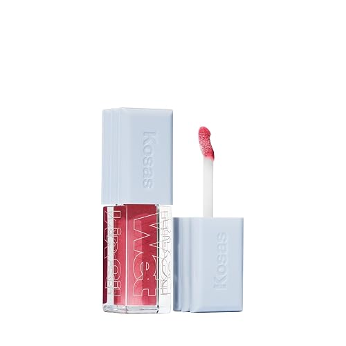 Kosas Wet Lip Oil Gloss - Hydrating Lip Plumping Treatment with Hyaluronic Acid & Peptides, Non-Sticky Finish (Malibu) Beauty & Personal Care Kosas