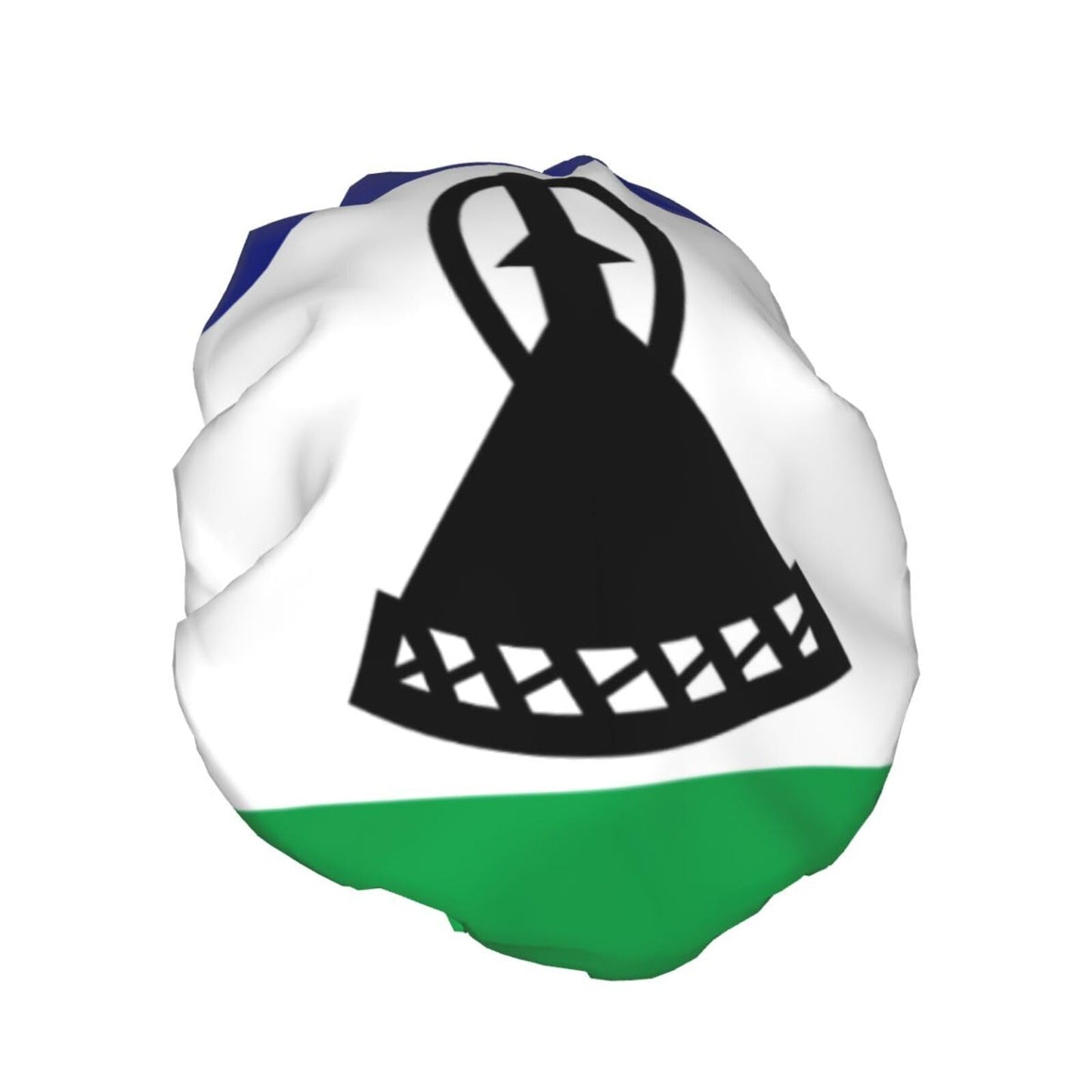 Lesotho Flag Prints Shower Cap Double Layer Lined Waterproof Bathing Shower Hat Beauty and Personal Care Hayyett