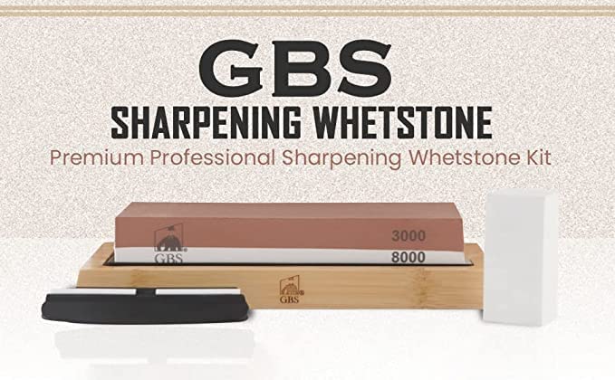 G.B.S Premium Whetstone Blade Sharpening Stone and G.B.S Leather Strop, Black with Red Strip Beauty and Personal Care G.B.S