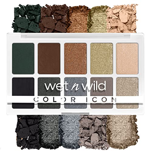 wet n wild Color Icon 10-Pan Eyeshadow Makeup Palette, Blue Lights Off, Long Lasting, Shimmer, Metallic, Glittery, Matte, Rich Smooth Pigment, Cruelty Beauty & Personal Care wet n wild