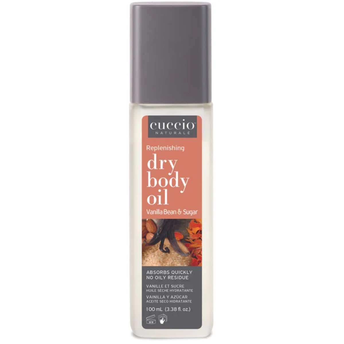 Cuccio Naturale Hydrating Dry Body Oil - Vanilla Bean & Sugar, 3.38 fl oz - Fast-Absorbing Lightweight Moisturizer for Smooth Soft Skin - Non-Greasy Beauty & Personal Care Cuccio