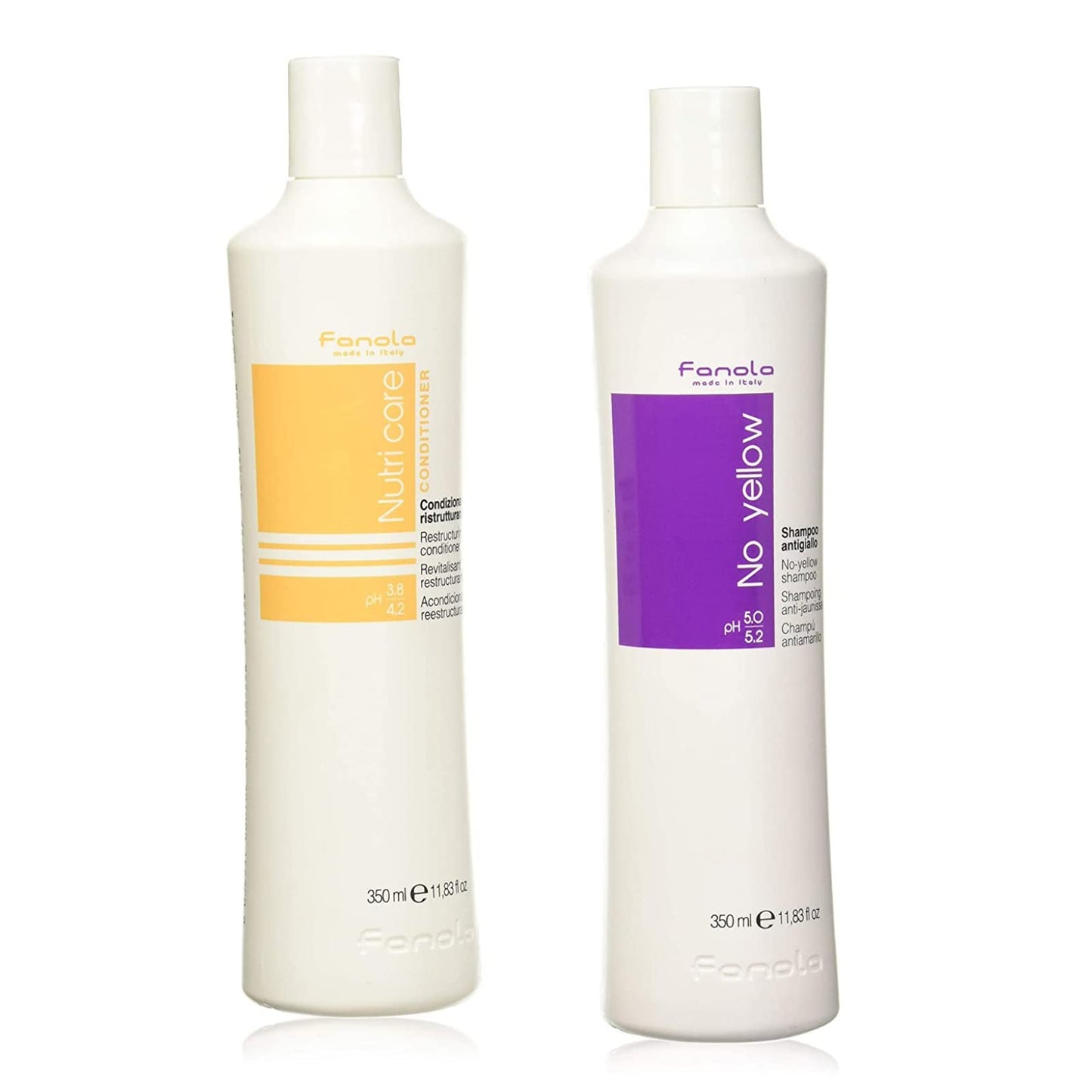 Fanola No Yellow Shampoo & Nutri Care Restructuring Deep Conditioner 11.8 oz / 2pk - Anti Brass Depositing Purple Shampoo Toner for Blonde & Damaged Beauty & Personal Care Fanola