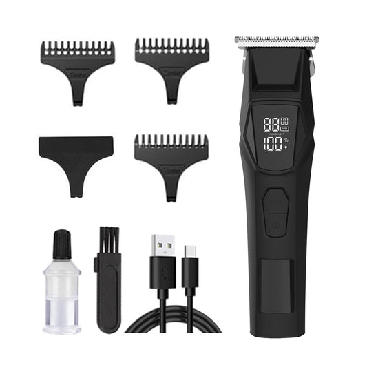Professional Hair Clippers for Men, Zero Gapped Cordless T-Blade Trimmer for Barbers, Electric Beard with LED Display & Battery, Rechargeable Grooming Beauty and Personal Care QDKVTNDJZ