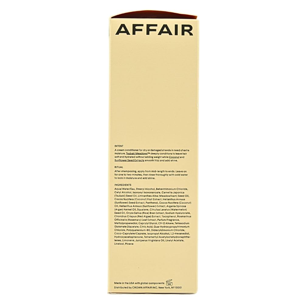CROWN AFFAIR The Hydrating Conditioner for Dry Damaged Hair 8 oz - Moisturizing Cream Formula for Frizz Control, Shine, Softness & Detangling