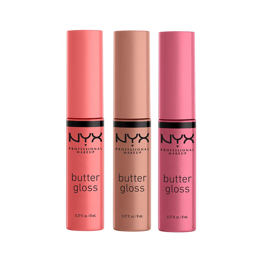 NYX PROFESSIONAL MAKEUP Butter Gloss, Non-Sticky Lip Gloss - Pack Of 3 (Angel Food Cake, Creme Brulee, Madeleine) Beauty & Personal Care NYX PROFESSIONAL MAKEUP