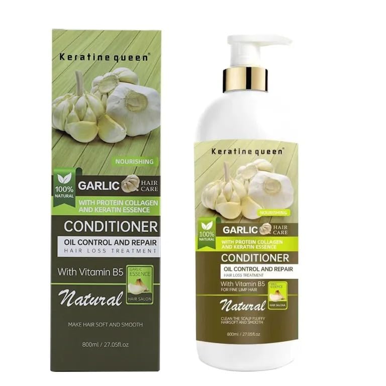 STYLE TREE Keratinequeen Garlic Hair Repair Set - Shampoo, Conditioner & Mask with Collagen & Keratin - 3-Piece Sulfate-Free Set for Hair Loss, Oil Beauty & Personal Care STYLE TREE Keratinequeen