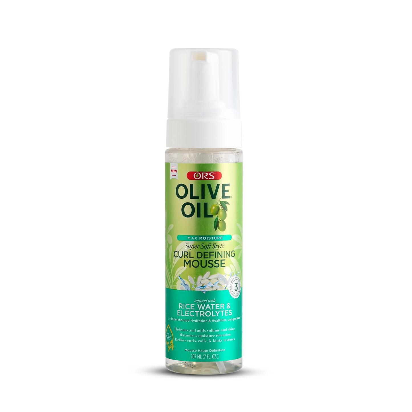 Olive Oil Max Moisture Super Soft Style Curl Defining Mousse infused with Rice Water & Electrolytes for Supercharged Hydration & Growth (7.0 oz) Beauty & Personal Care ORS