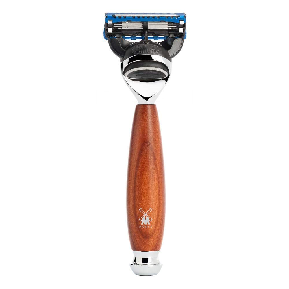MÜHLE VIVO Plumwood 4-piece Pure Badger 5-Blade Razor Shaving Set Beauty and Personal Care MÜHLE
