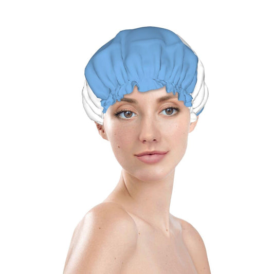 Argentina Flag Prints Shower Cap Double Layer Lined Waterproof Bathing Shower Hat Beauty and Personal Care Hayyett
