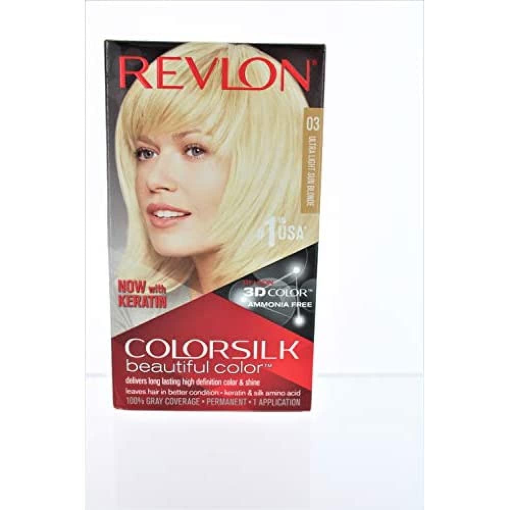 Revlon ColorSilk Hair Color, 03 Ultra Light Sun Blonde 1 ea (Pack of 3) Beauty & Personal Care REVLON