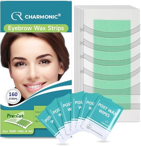 160 Pcs Eyebrow Wax Strips - Pre-cut, Eyebrow Waxing Kit for Eyebrow Shaper and Upper Lip Cheek Face Hair Removal, Traveling and At Home Waxing Kit Beauty and Personal Care Charmonic