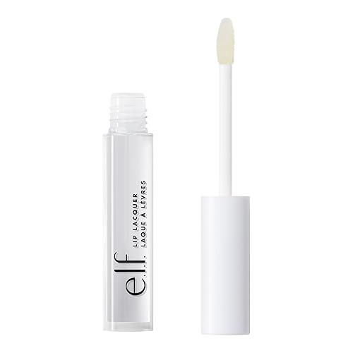 e.l.f. Lip Lacquer, Nourishing, Non-Sticky Ultra-Shine Lip Gloss With Sheer Color, Infused With Vitamins A & E, Vegan & Cruelty-Free, Clear Beauty & Personal Care e.l.f.