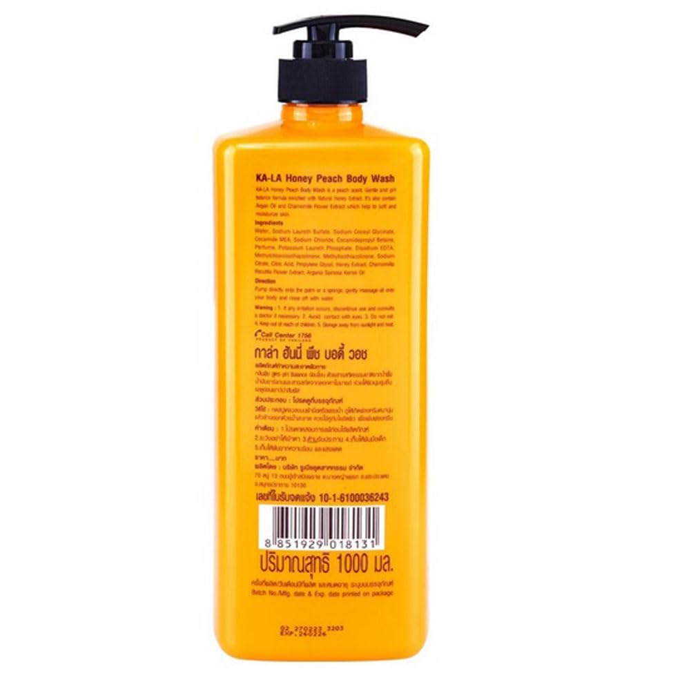 KA-LA Honey Peach Body Wash 1000 ML. Beauty & Personal Care KA-LA Nature Nine