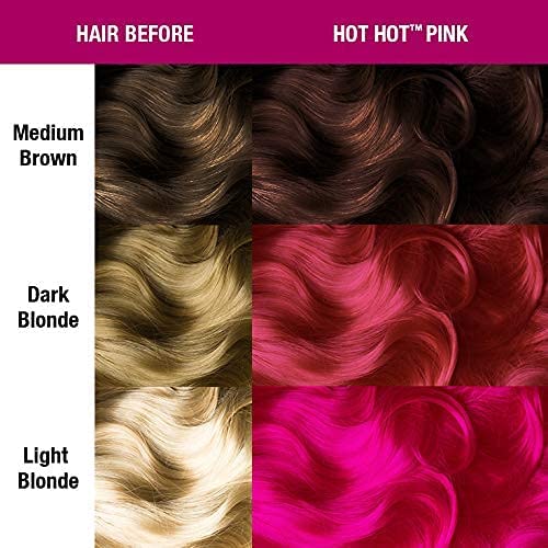 MANIC PANIC Hot Hot Pink Amplified Semi-Permanent Hair Dye - Medium Pink Color - Glows in Blacklight - Vegan, PPD & Ammonia Free Beauty & Personal Care MANIC PANIC