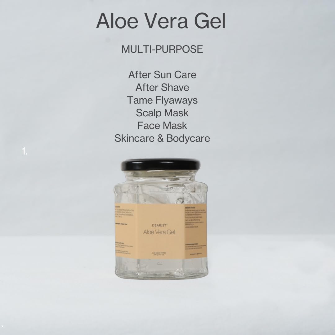 Dearist Aloe Vera Gel, Long Lasting Hydration, Suitable for All Skin And Scalp Types, 200gm Beauty & Personal Care Dearist