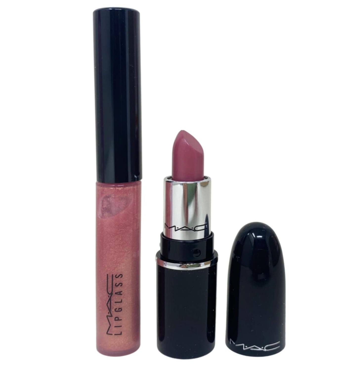 M·A·C Cosmetics Holiday Exclusive Cosmic Kiss Mini Lustreglass Lipstick and Lipglass Duo Set - Syrup/Nymphette Beauty & Personal Care MAC