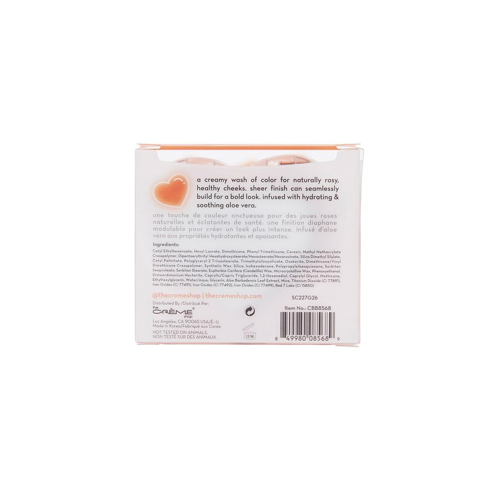 The Crème Shop Crème Blush Balm: Dewy Color Perfection with Aloe Vera. Buildable, Long-lasting, Easily Blendable for Naturally Rosy Cheeks. Embrace Beauty & Personal Care The Crème Shop