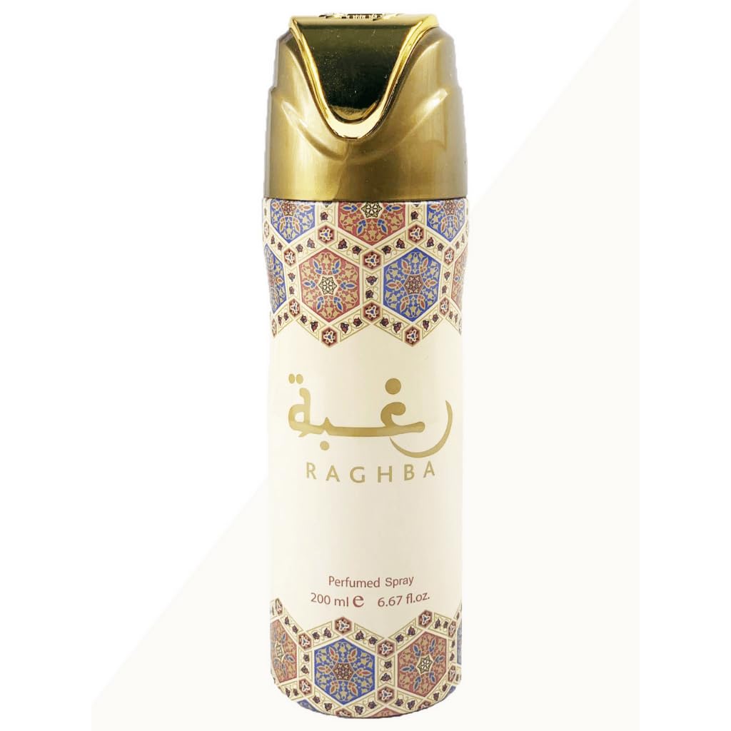 Lattafa Raghba Perfumed Deo Spray for Unisex, 6.7 Ounce Beauty and Personal Care Lattafa